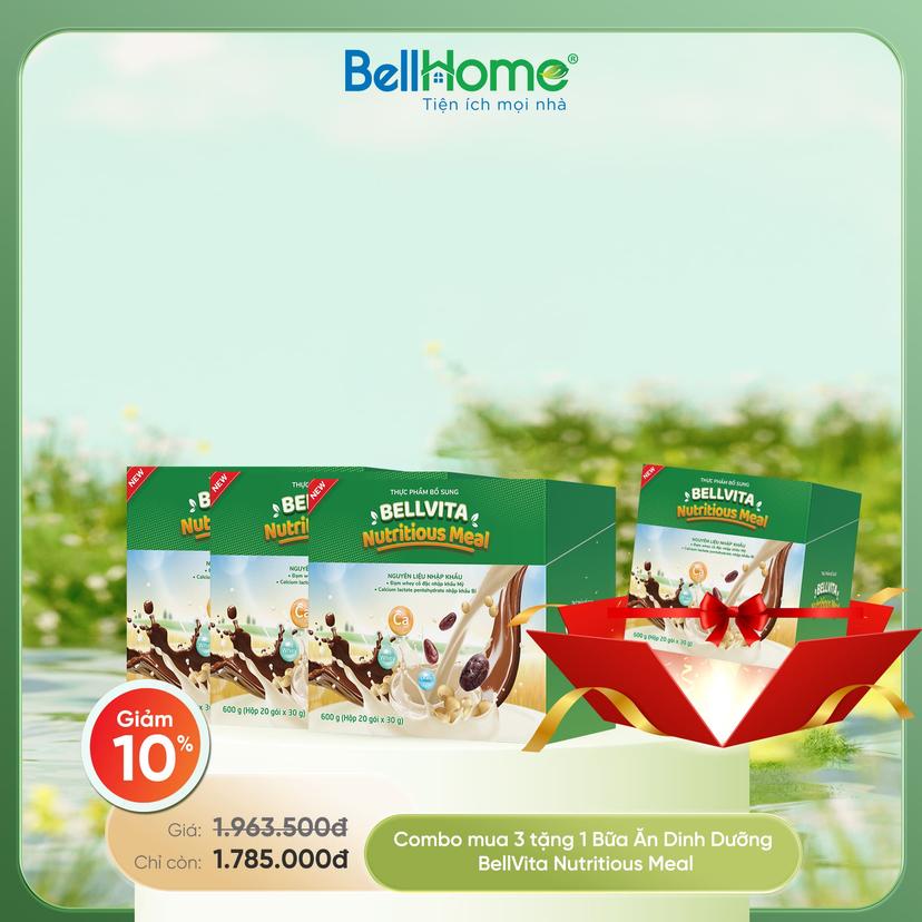 COMBO MUA 3 TẶNG 1 THỰC PHẨM BỔ SUNG BELLVITA NUTRITIOUS MEAL
