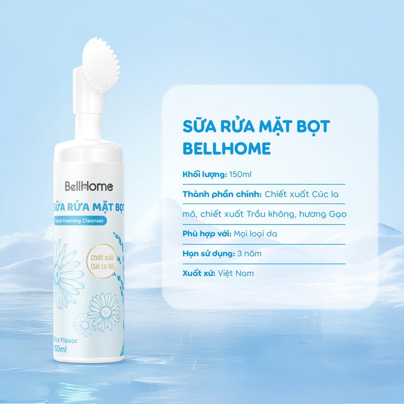 Bọt rửa mặt Bell Home 150ml Kèm đầu vòi Massage