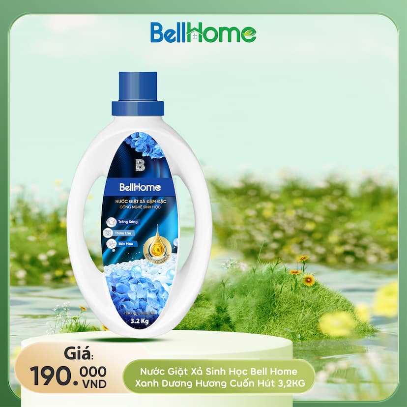 [Combo Mua 1 Tặng 2] Can Nước Giặt Xả Công Nghệ Sinh Học Bell Home Hương Cuốn Hút 3,2KG