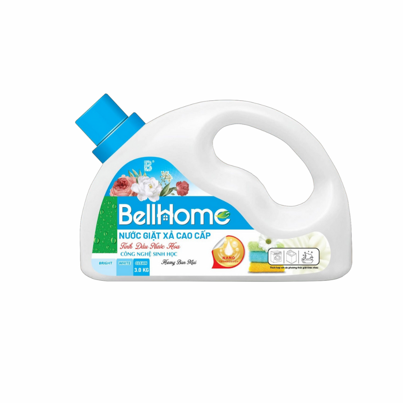 Nước Giặt Xả Cao Cấp Công Nghệ Sinh Học Bell Home Hương Ban Mai 3Kg