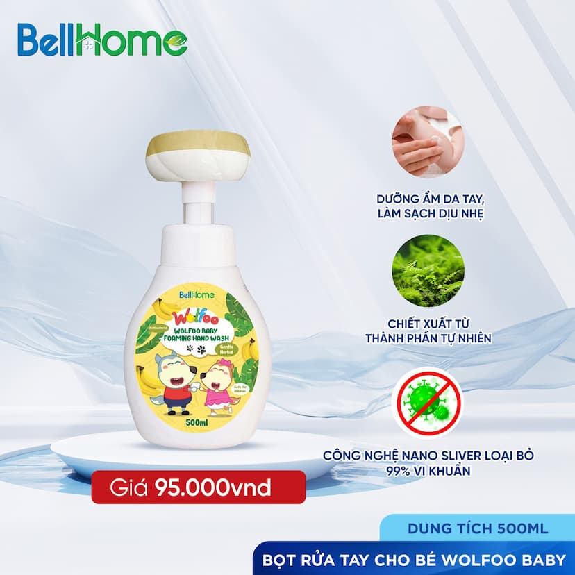 Bọt Rửa Tay Cho Bé Wolfoo Baby 500ml