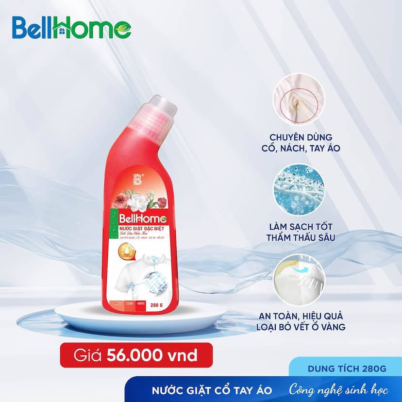 Nước Giặt Cổ Tay Áo Công Nghệ Sinh Học Bell Home 280G