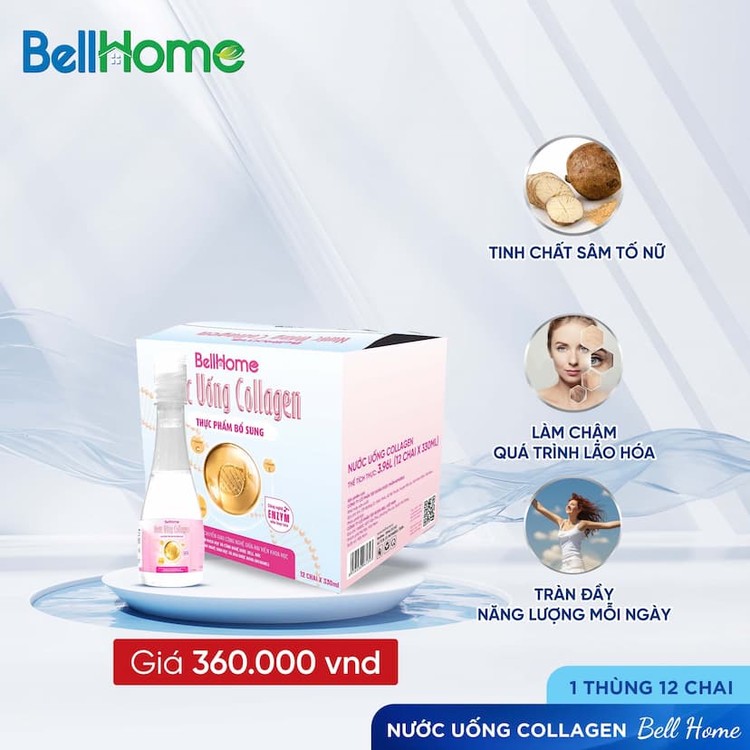 Nước Uống Collagen Bell Home Công Nghệ Enzyme (12 chai)