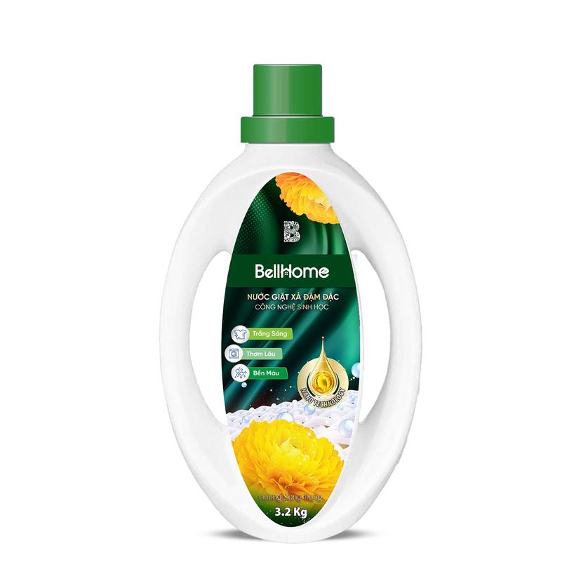Combo Mua 1 Tặng 1: Nước Giặt Xả Công Nghệ Sinh Học BellHome Xanh Lá 3,2KG (Tặng Túi Nước Xả Vải BellHome Đỏ Hương Nước Hoa Tinh Tế 2KG)