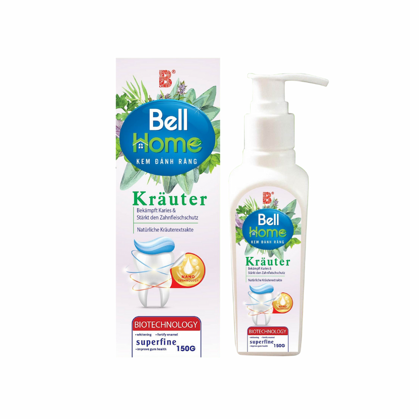 Kem Đánh Răng Công Nghệ Sinh Học Bell Home Thảo Mộc Hương Bạc Hà 150G