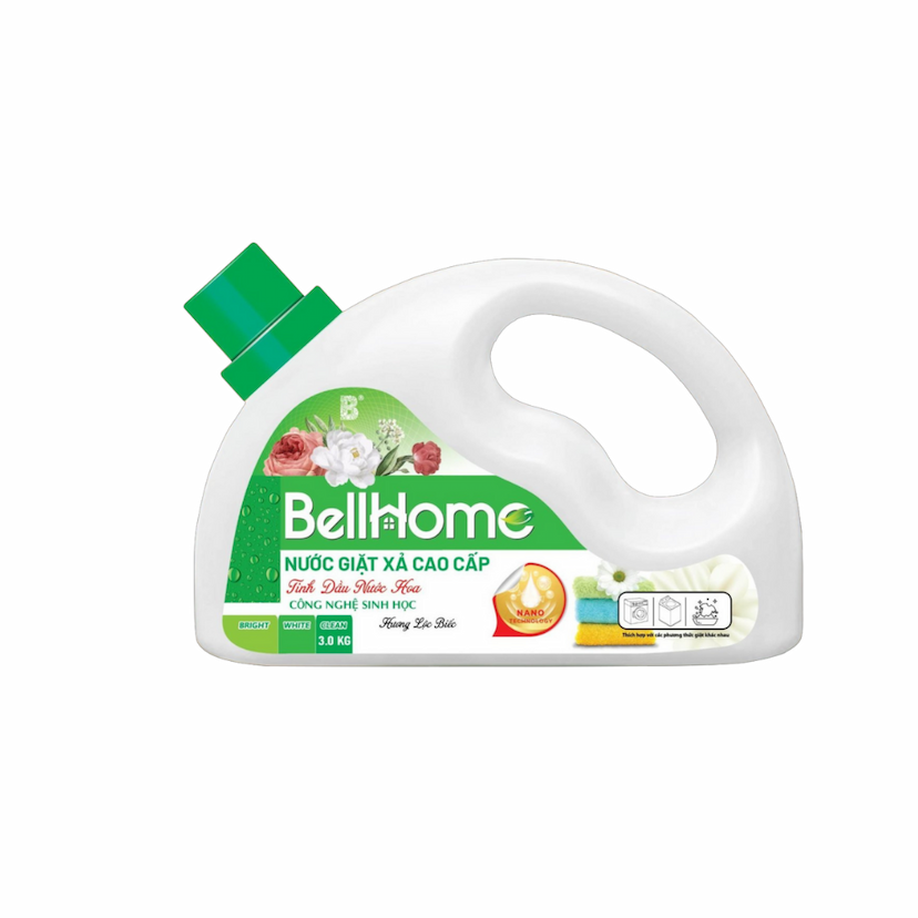 Nước Giặt Xả Cao Cấp Công Nghệ Sinh Học Bell Home Hương Lộc Biếc 3KG