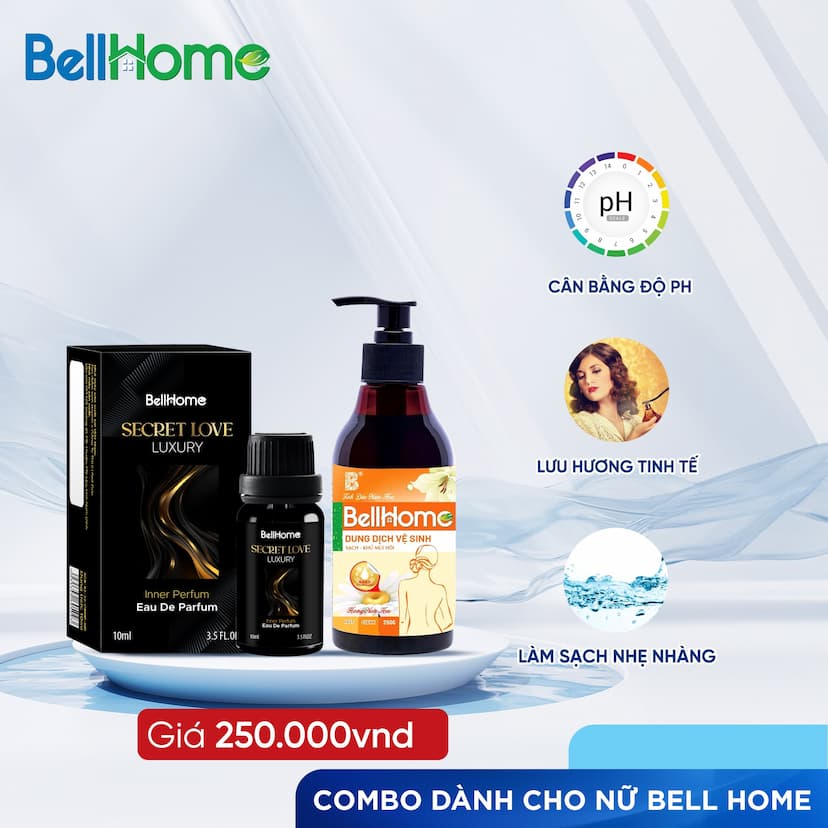 Combo Nước hoa vùng kín Bell Home 10ml tặng Dung dịch Vệ sinh phụ nữ