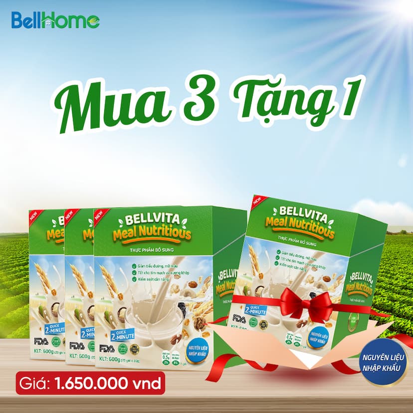 Combo mua 3 tặng 1 Bữa Ăn Dinh Dưỡng Bell Vita Meal