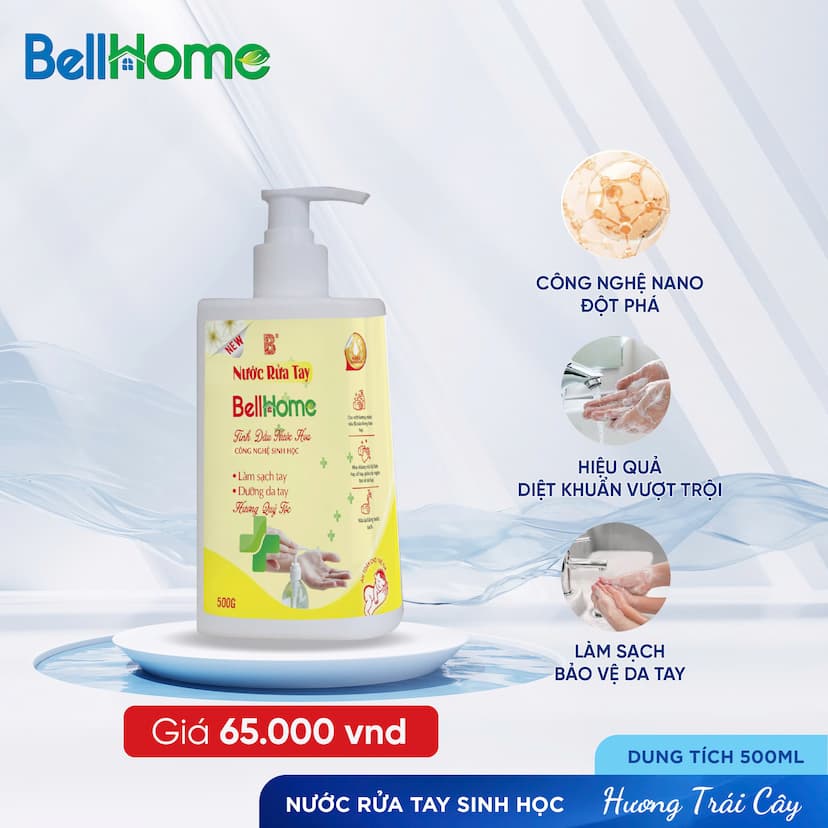 Nước Rửa Tay Công Nghệ Sinh Học Bell Home Quý Tộc 500ML