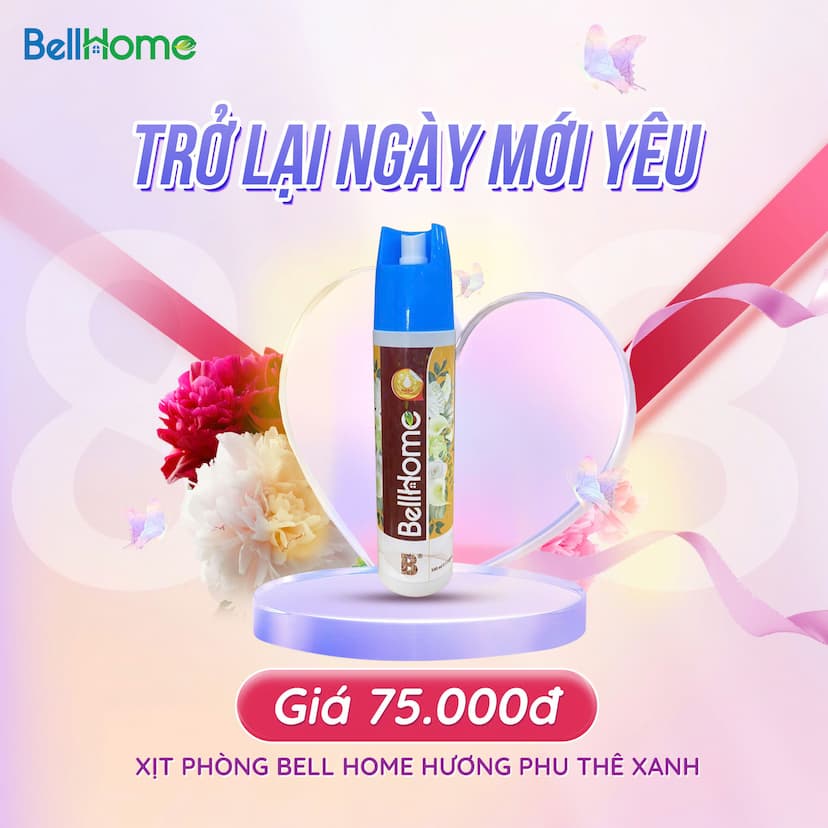 Xịt Phòng Bell Home Hương Phu Thê Xanh