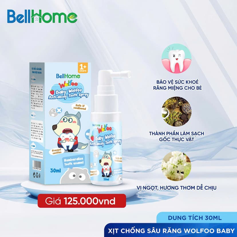 Xịt Chống Sâu Răng Thảo Dược Wolfoo BellHome 30ml