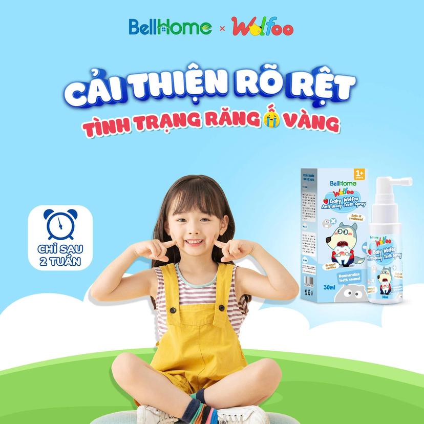 Xịt Chống Sâu Răng Thảo Dược Wolfoo BellHome 30ml