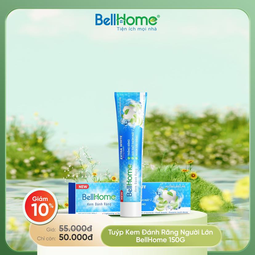 Tuýp Kem Đánh Răng Người Lớn Công Nghệ Sinh Học Bell Home 150G